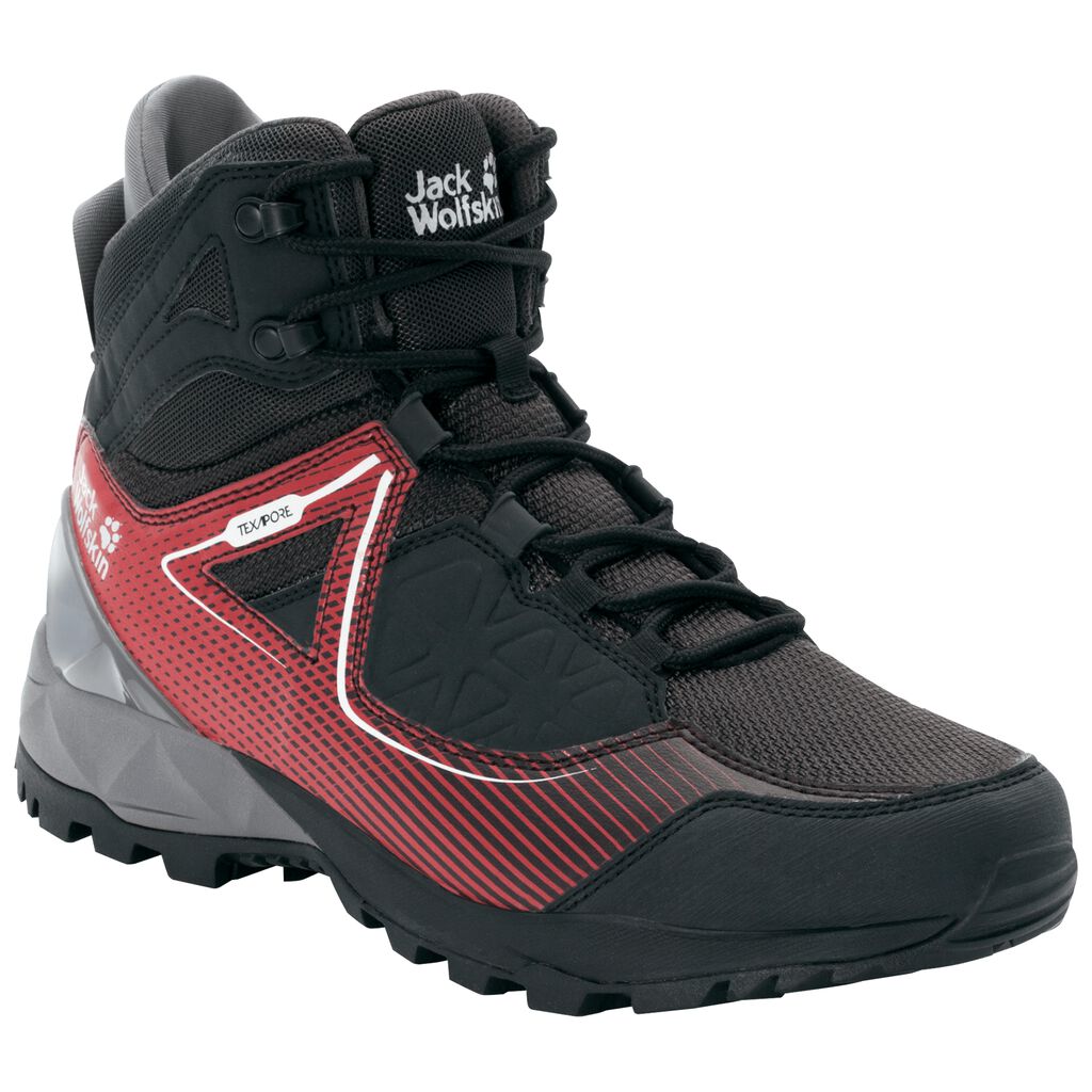 Jack Wolfskin CASCADE HIKE XT TEXAPORE MID Chaussures Homme Noir/Rouge - NOFHJWX-08